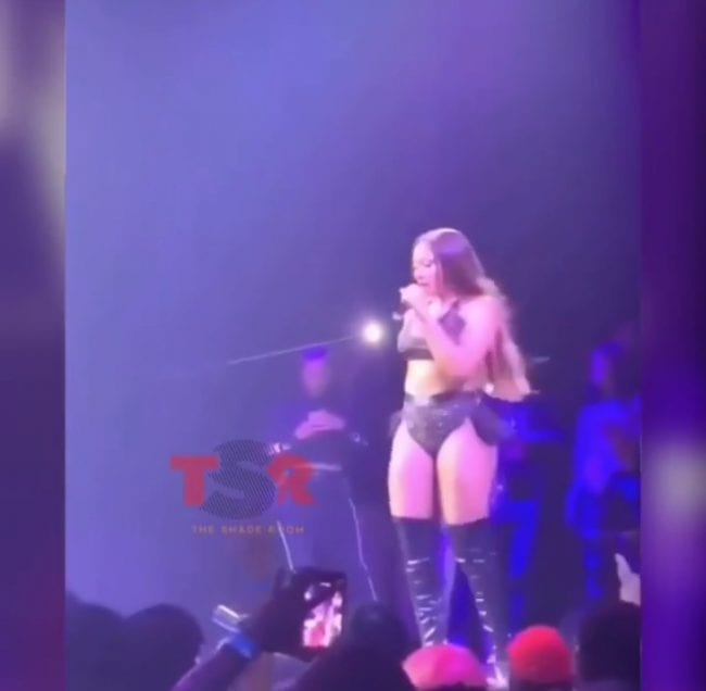 Fan throws boxers at Megan Thee Stallion on stage 
