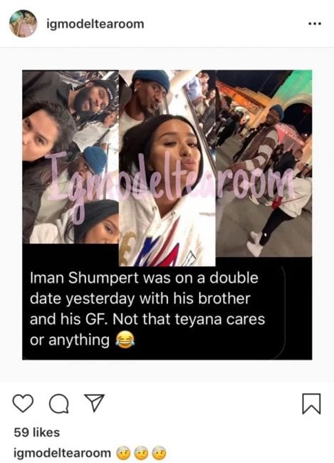 Iman Shumpert cheating on Teyana Taylor 