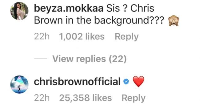 Chris Brown react to Rihanna playing his song in the background of her promo 