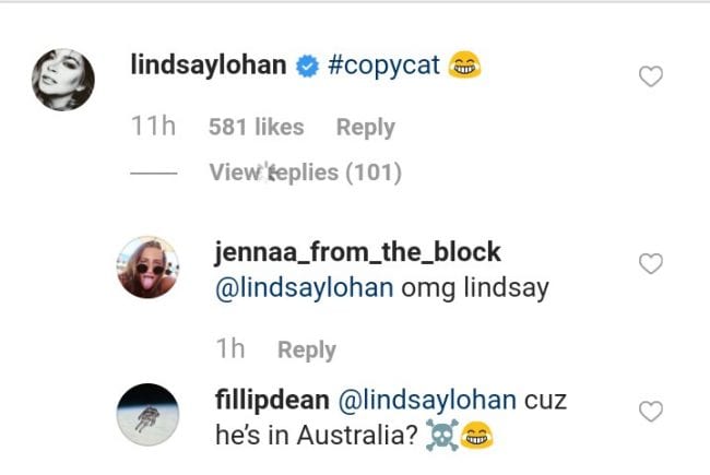 Lindsay Lohan crushing on Tyga after commenting on his instagram photos 