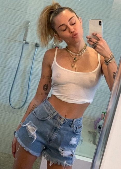 Miley Cyrus nipples on instagram 
