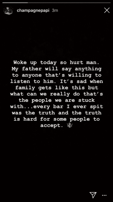Drake responds to his father's claims 