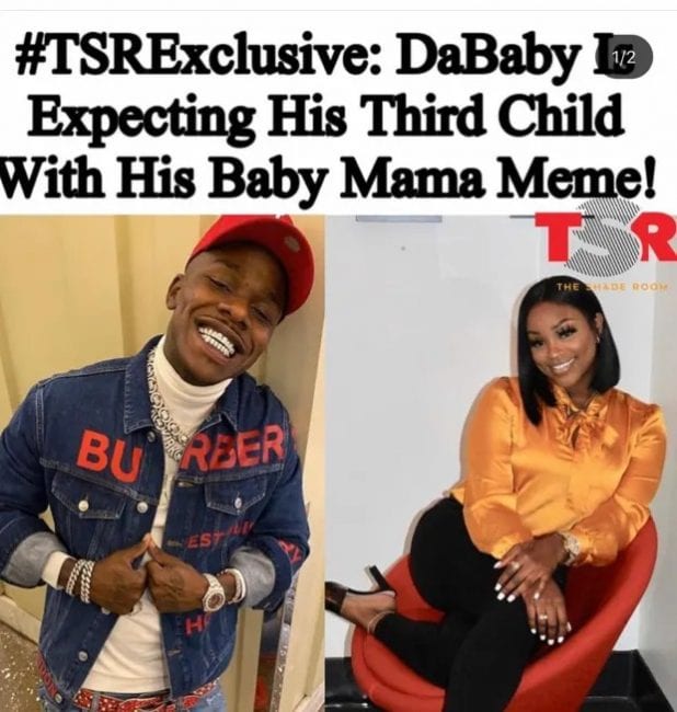 DaBaby and his baby mama expecting their third child 