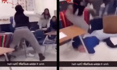 Substitute Teacher Beats Down Student Who slapped her in classroom