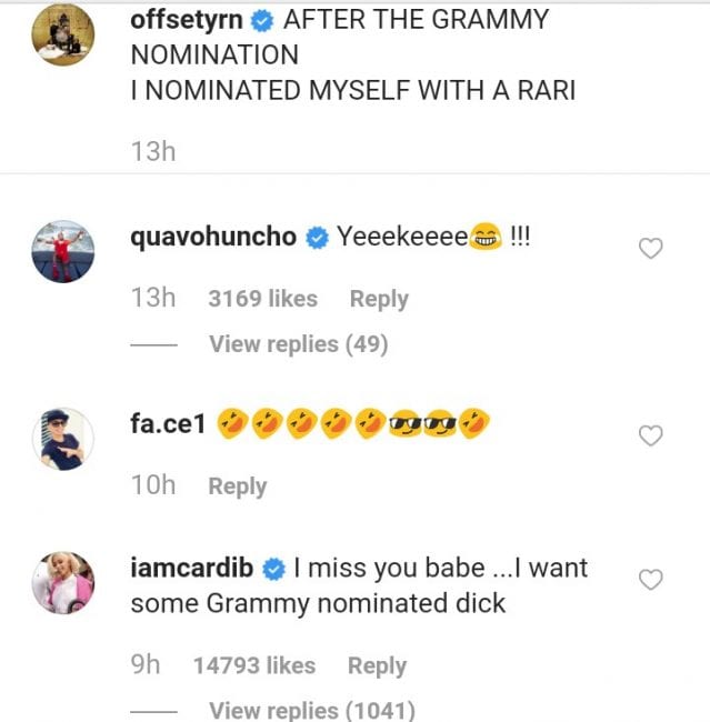 Cardi B Teases Offset "I Want Some Grammy Nominated D*ck"