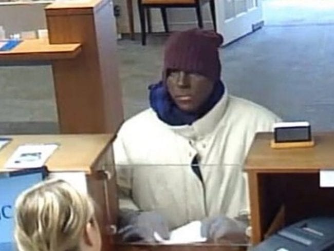 White Man Paints His Face Black To Rob A Bank 