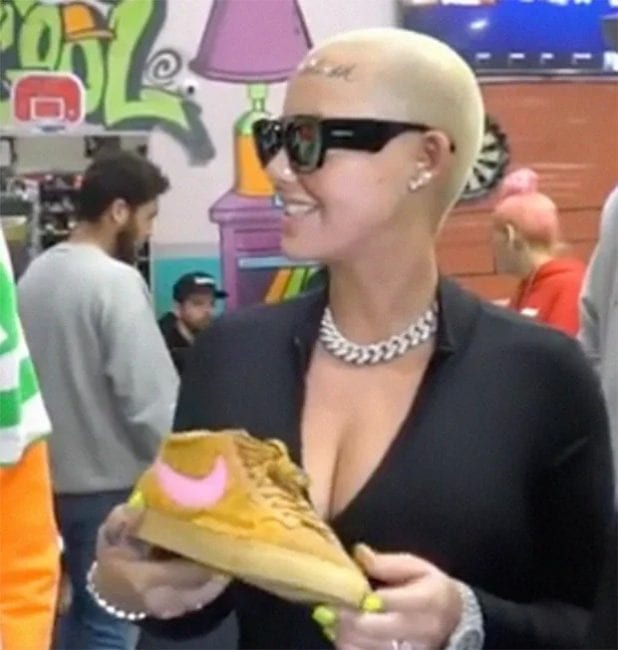 Amber Rose Gets Weird Big Tattoo On Her Forehead