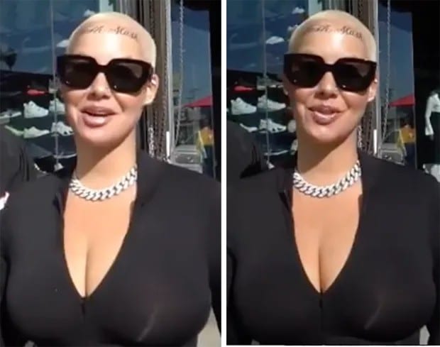 Amber Rose Gets Weird Big Tattoo On Her Forehead