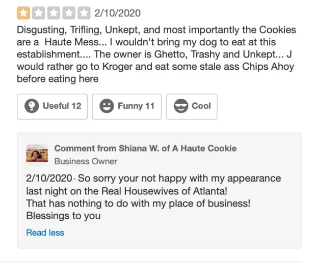 Cookie Lady From RHOA Gets Dragged On Yelp 