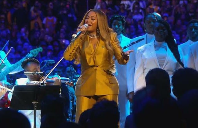 Beyonce Performs Tribute At Kobe Bryant Memorial Service