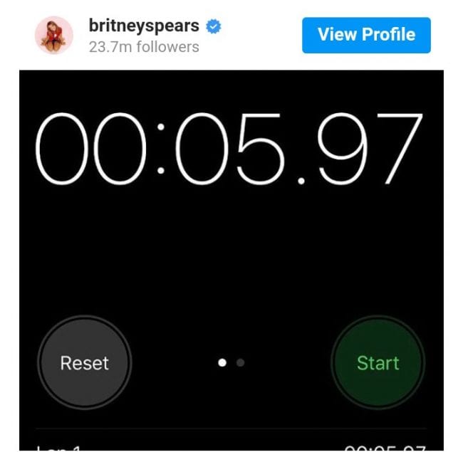 Britney Spears Claims To Have Run 100 Metres In Under 6 Seconds
