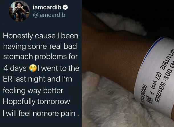 Cardi B Makes ER Trip For Stomach Pains