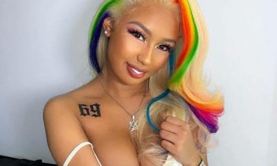 Tekashi 6ix9ine's Girlfriend Dyed Her Hair Rainbow Colors To Match Rapper's Own 