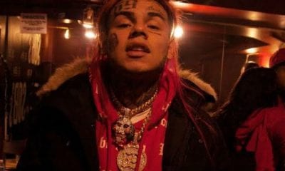 6ix9ine Announces New Music Using Billboard At Times Square In New York 