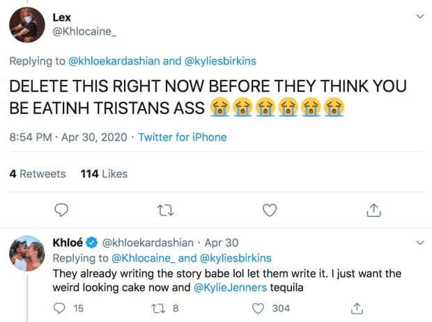 Khloe Kardashian Seemingly Ate Tristan Thompson's Ass