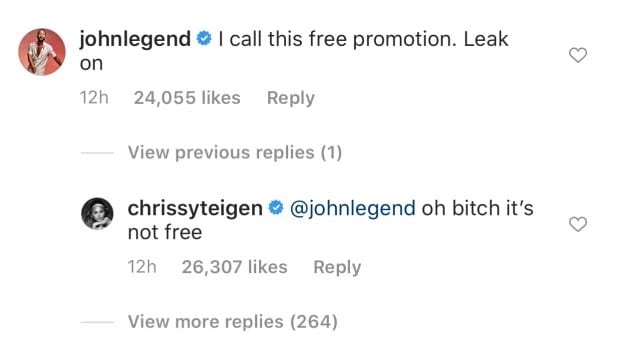 Chrissy Teigen Disrespects John Legend On Instagram - Calls Him A 'B*tch'