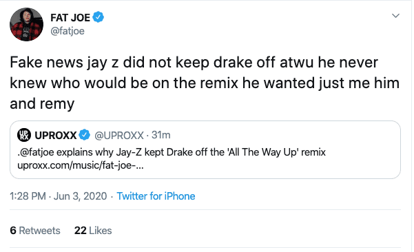 Fat Joe Says Jay Z Wants It To Be Himself, Fat Joe & Remy Ma On The Remix