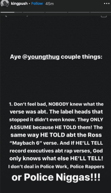 Pusha T Demands His Verse Is Taking From The Upcoming Deluxe Version To Avoid Further Confusion
