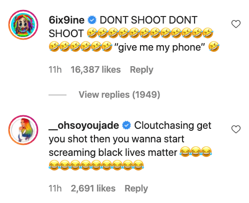 Treyway Goon Shoves 6ix9ine Security Around After They Snatched His Phone