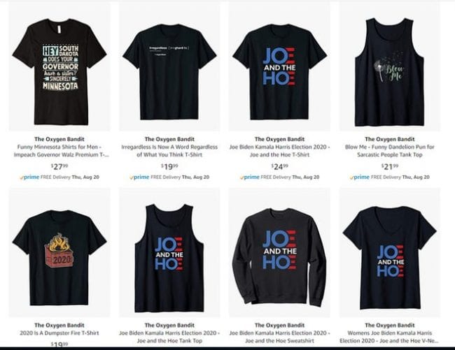 Amazon Removes ‘Joe And The Hoe’ Shirts Belittling Kamala Harris