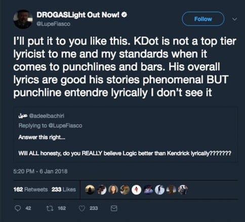 TDE President Laughs Off Lupe Fiasco Saying He's A Better Lyricist Than Kendrick Lamar