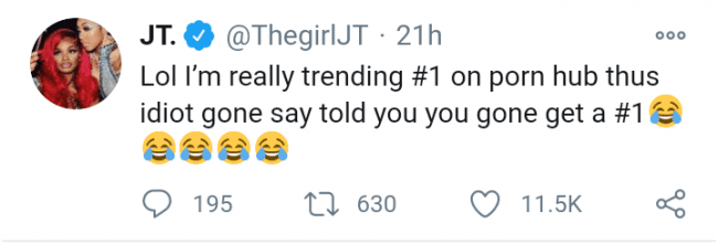 JT Reacts After Nip Slip Video Becomes #1 Trending Topic On PornHub