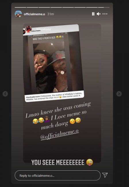DaniLeigh Calls DaBaby "My Baby" In Hugged Up Photo With Rapper - MeMe Reacts