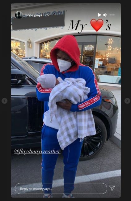 Yaya Mayweather Posts Photo Of Floyd Mayweather With Her Newborn Son