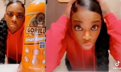 Lady Cries Out After Using Gorilla Glue To Lay Her Hair - Video