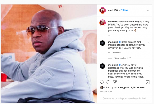 Wack 100 & Meek Mill Keep Taunting Each Other On The Gram Over 6ix9ine Altercation