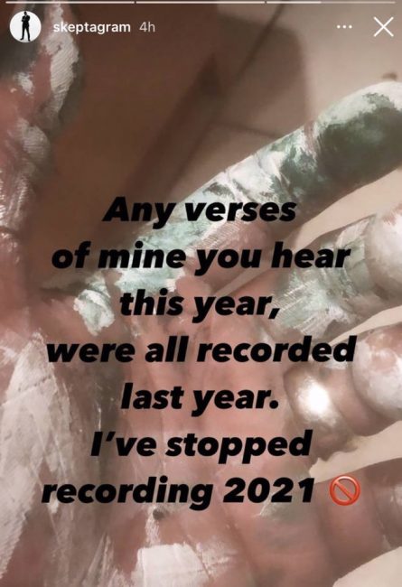 Skepta Hints At Retirement With Cryptic Posts On His Instagram Story