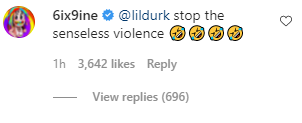 Tekashi 6ix9ine Leaves Distasteful Comments On The Death Of Lil Durk's Brother OTF DThang