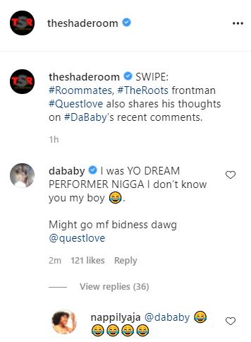 DaBaby Claps Back At Questlove: "I Was Your Dream Performer N*gga"