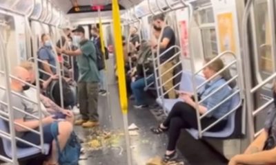 Crazy KAREN Attacks Black Men On NYC Subway; Gets Beaten 'Bloody'