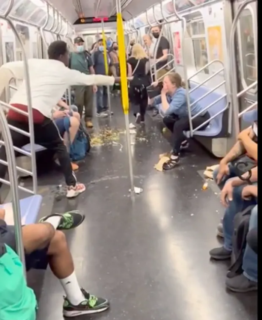 Crazy Karen Attacks Black Men On NYC Subway; Gets Beaten 'Bloody'