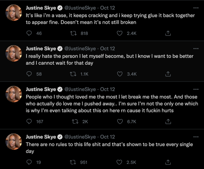 Justine Skye Slams Giveon On Twitter Following Their Breakup