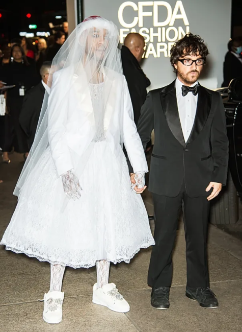 Kid Cudi Steps Out With Supposed Boyfriend Wearing A White Wedding Dress