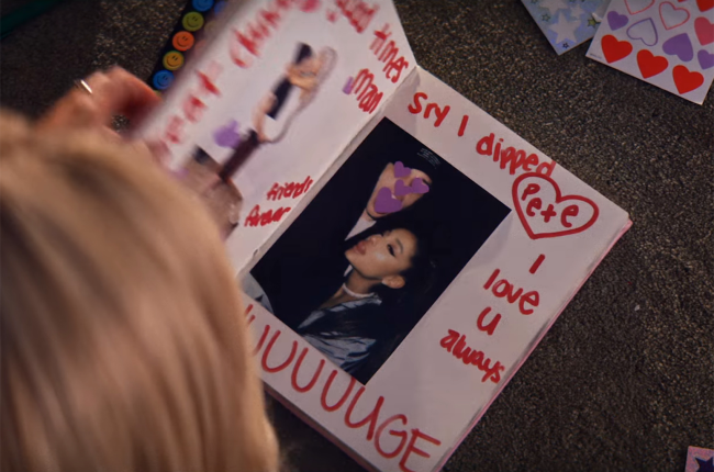 Ariana wrote "sorry I dipped," describing how she broke the comedian's heart when she abruptly broke up with him. She also wrote the word "HUUUUGE" under his picture - which led many to believe she was describing his manhood.
