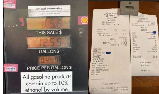 Store Owner's Gas Pumps Accidentally Charges 45 Cents Per Gallon In Tennessee