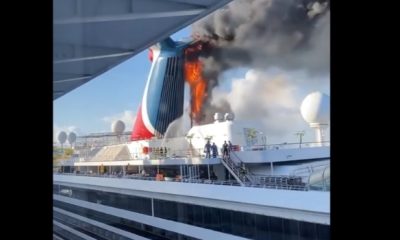 Part Of Carnival's Freedom Cruise Ship Catches Fire While Docked At Grand Turk & Caicos Islands