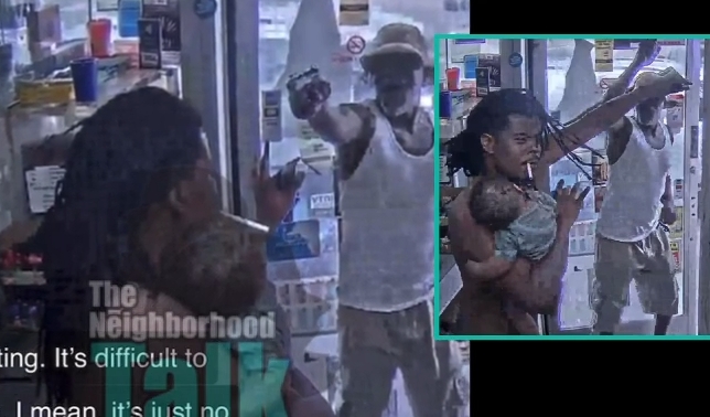Video Footage Shows Man Aiming Gun At A Man & His 7-Months-Old Baby 