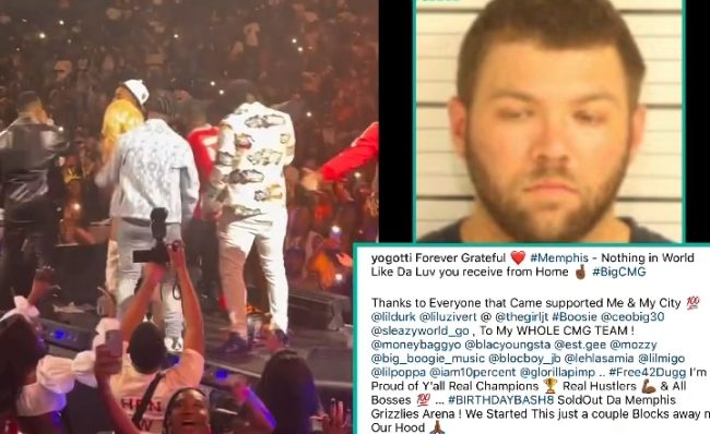 Man Arrested After Threatening To Kill Attendees At Yo Gotti's Concert Because His Girlfriend Broke Up With Him