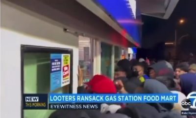 Large Mob Of Looters Ransack Gas Station Food Mart In Compton In Viral Video