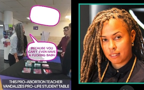 Professor Goes Viral After Video Shows Her Vandalizing A Pro-Life Student Table