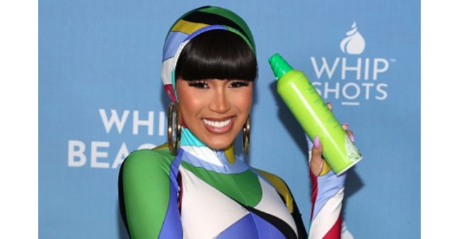 Cardi B Wears Multicolored Dress To Whip Shots Summer Cocktails