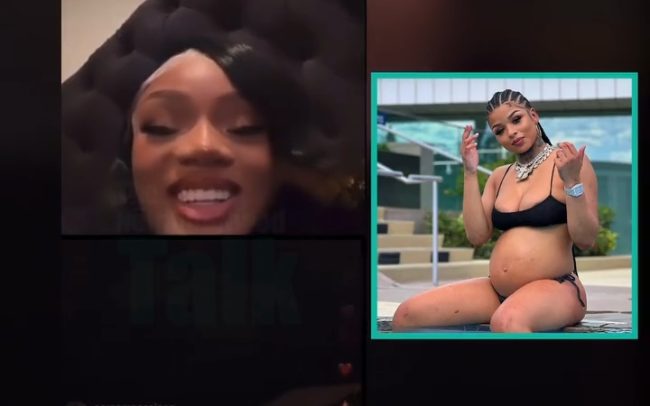 Heavily Pregnant Chrisean Rock Caught Rolling Weed On IG Live With GloRilla
