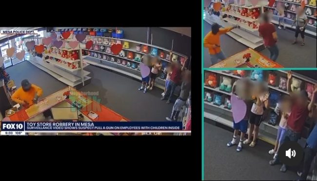 Armed Robber Steals Cash From Toy Store With Kids Inside, Ordered Them Into A Corner