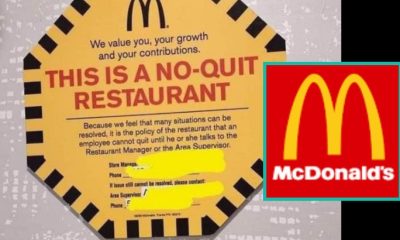 McDonald's Restaurant Faces Backlash For New 'No Quit' Policy