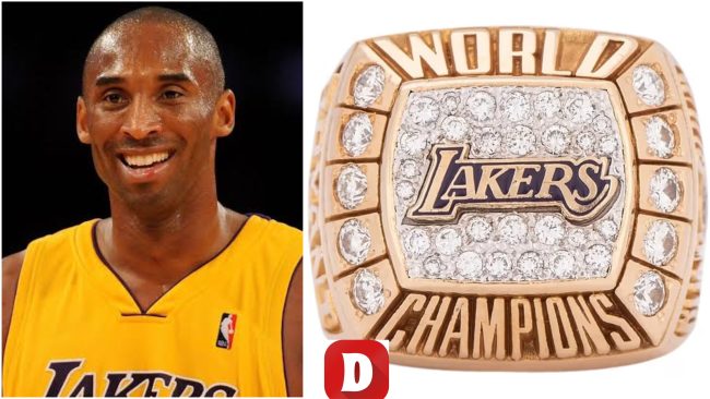 Kobe Bryant’s 2000 Lakers Championship Ring That He Gifted His Father Is Up For Auction, Highest Bid Is $94K 