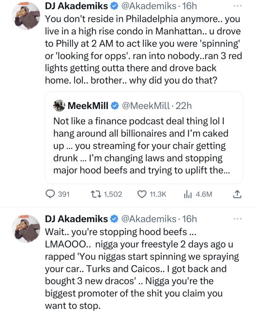 Meek Mill Trolls DJ Akademiks Over $1 Million Podcast Offer, Ak Claps Back